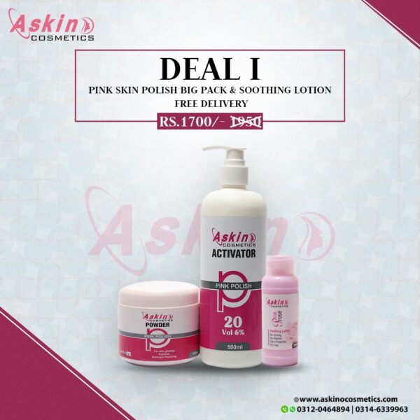 Askino Pink polish with free soothing lotion deal 1